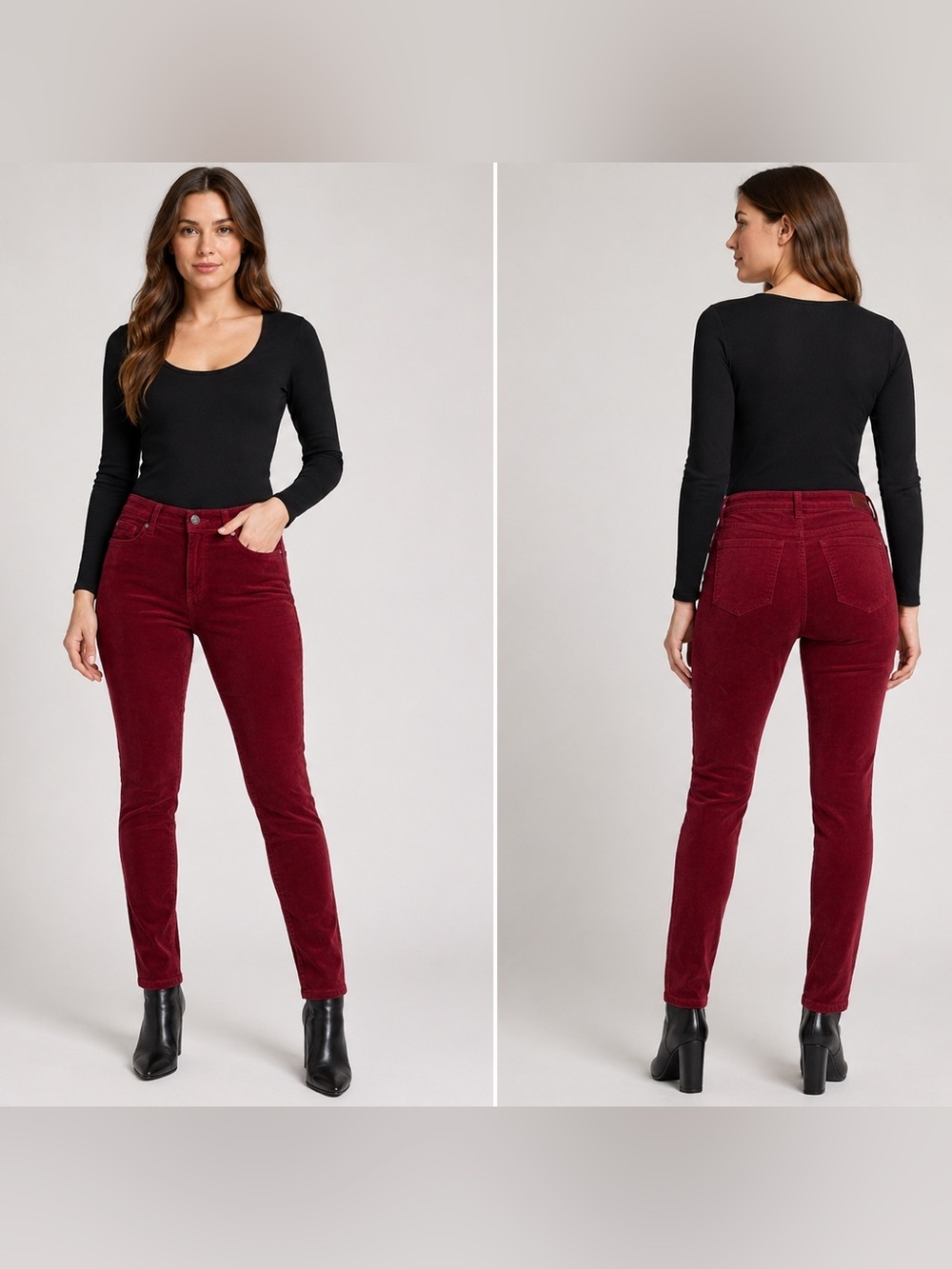 Jessica Simpson Deep Wine Red Corduroy Forever Skinny Jeans Vintage Y2K Size 29